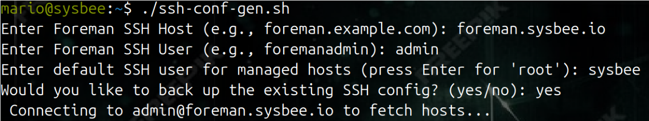SSH Management -automate your Foreman Host